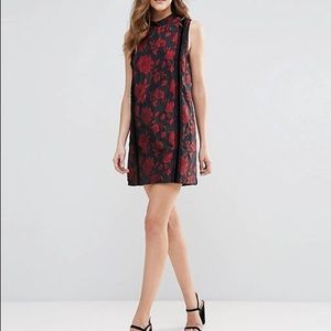 French Connection Fast Betty Brocade Mock Neck Shift Dress